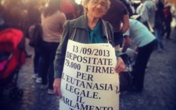Mina Welby, manifestazione per l'Eutanasia Legale